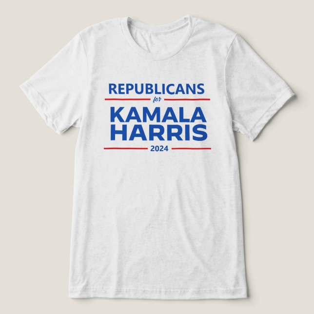 Republikaner für Kamala Harris 2024 Tri-Blend Shirt (Design Vorderseite)
