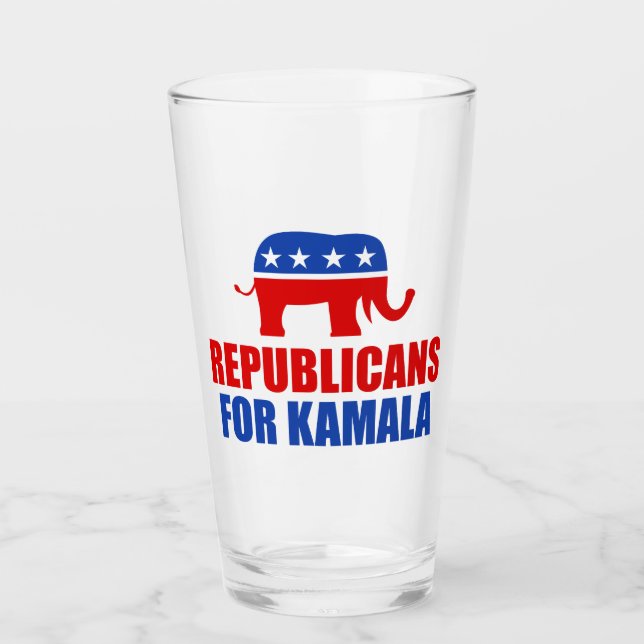 Republikaner für Kamala Harris Elephant Glas (Vorderseite)
