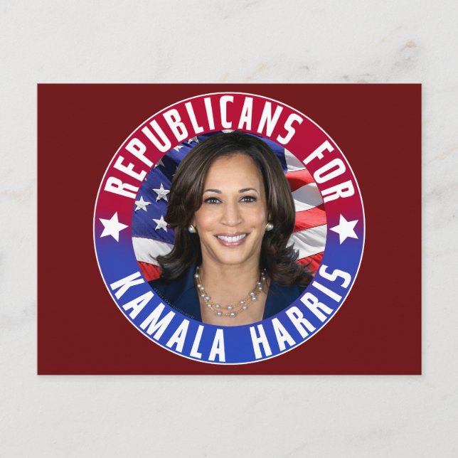 Republikaner für Kamala Harris Präsident Foto 2024 Postkarte (Vorderseite)