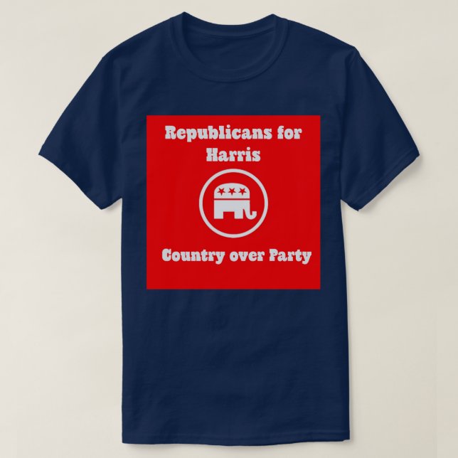 Republikaner für Land über Party T-Shirt (Design vorne)
