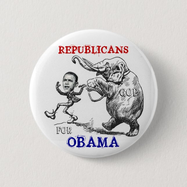 Republikaner für Obama-Knopf Button (Vorderseite)