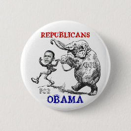 Republikaner für Obama-Knopf Button