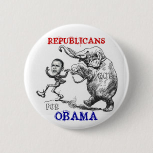 Republikaner für Obama-Knopf Button
