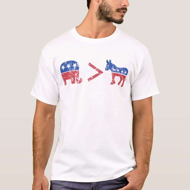 Republikaner größer als Demokrat-T-Shirt T-Shirt (Vorderseite)