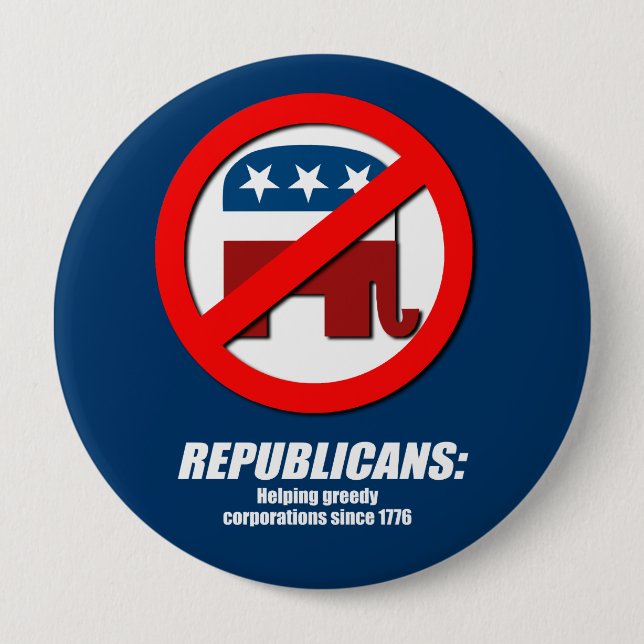 Republikaner - helfende Greedy Corporations Button (Vorderseite)