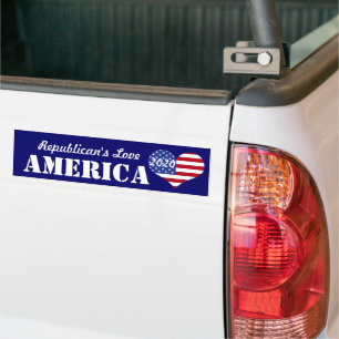 Republikaner lieben Amerika - USA Herzförmige Flag Autoaufkleber