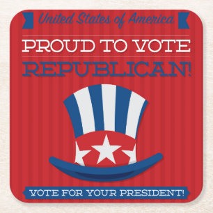 Republikaner Rechteckiger Pappuntersetzer