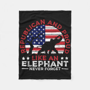 Republikaner Und Stolzes Elefant Amerikanische Fla Fleecedecke