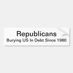 Republikaner - US in den Schulden seit 1980 Autoaufkleber