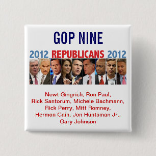 Republikaner-Vorwahlen GOP neun - 2012 Button