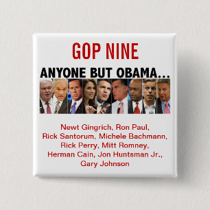 Republikaner-Vorwahlen GOP neun - 2012 Button