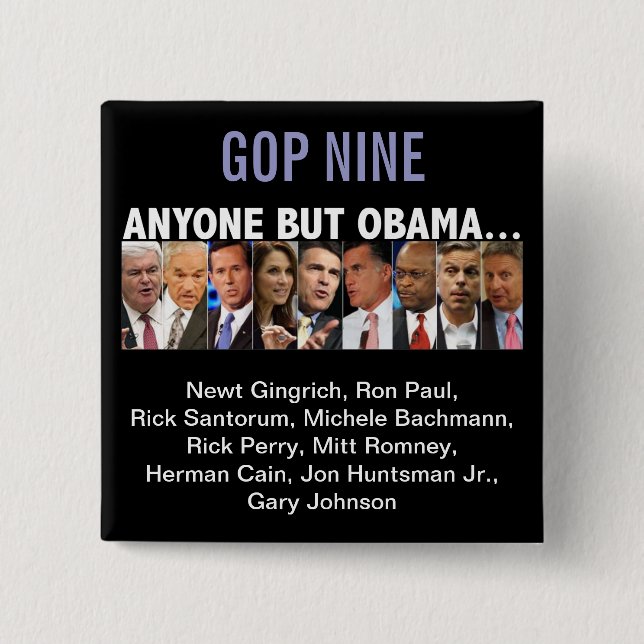 Republikaner-Vorwahlen GOP neun - 2012 Button (Vorderseite)