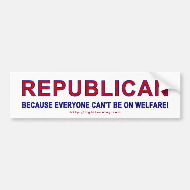 Republikaner, weil... autoaufkleber (Vorne)