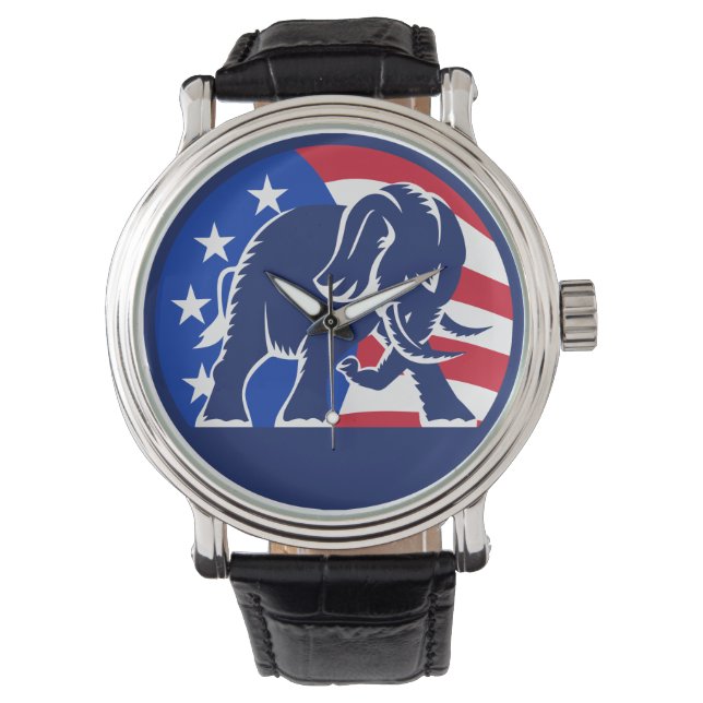 Republikanische Elefantenflagge Armbanduhr (Vorderseite)