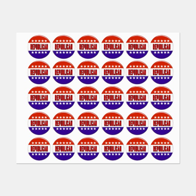 Republikanischer Button Etiketten (Blatt)