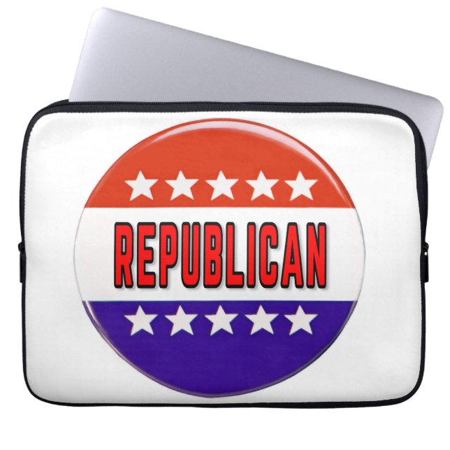Republikanischer Button Laptopschutzhülle (Vorderseite)