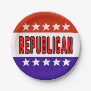 Republikanischer Button Pappteller