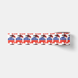 Republikanischer Elefant, der einen Weihnachtsratt Satinband