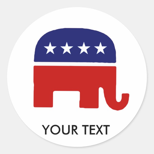Republikanischer Elefant/GOP-Elefant Runder Aufkleber (Vorderseite)