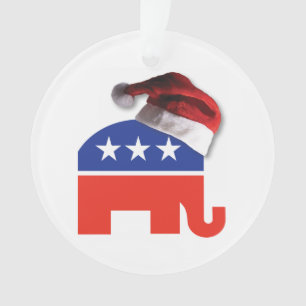 Republikanischer Elefant mit einem Weihnachtshut Ornament