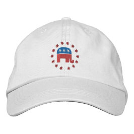 Republikanischer Elefant mit politischem Star-Logo Bestickte Kappe