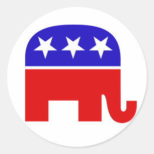 Republikanischer Elefant Round-Sticker Runder Aufkleber