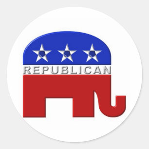 Republikanischer Elefant Runder Aufkleber