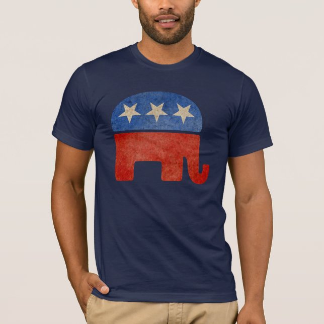 Republikanischer Elefant verblaßte T-Shirt (Vorderseite)