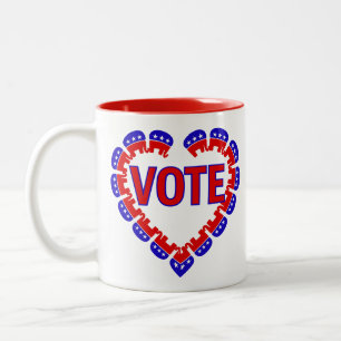 republikanischer Elefant Zweifarbige Tasse