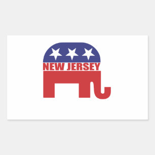 Republikanischer Elephant aus New Jersey Rechteckiger Aufkleber