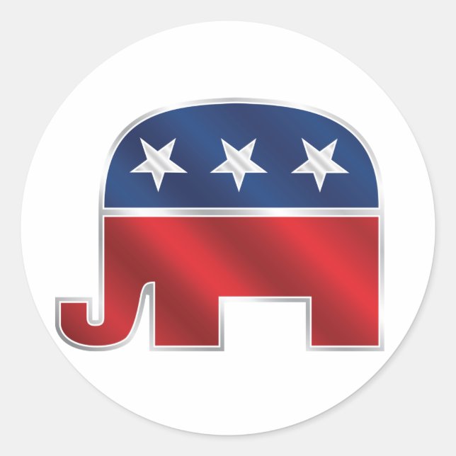 Republikanischer Elephant-Sticker Runder Aufkleber (Vorderseite)