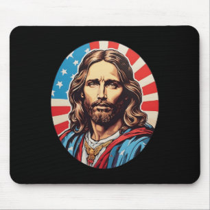 Republikanischer Jesus – Fette Pop-Art mit amerika Mousepad