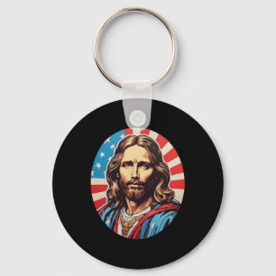 Republikanischer Jesus – Fette Pop-Art mit amerika Schlüsselanhänger
