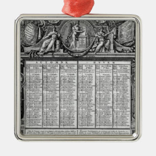 Republikanischer Kalender, am 22. September 1793 Silbernes Ornament