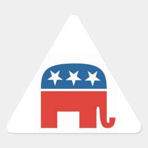 republikanischer Partyelefant des USA Dreieckiger Aufkleber