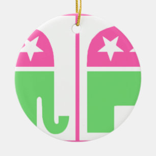 republikanischer Partyelefant mit Grenze Keramik Ornament