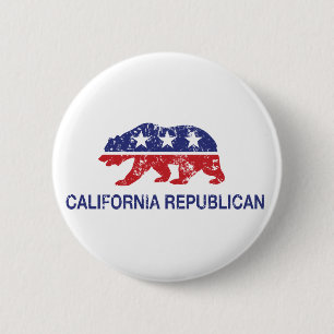 Republikanischer politischer Bär Kaliforniens Button
