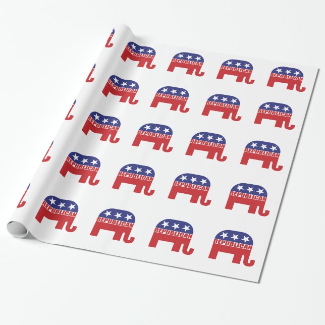 Republikanisches Elefant-Logo Geschenkpapier (Ungerollt)