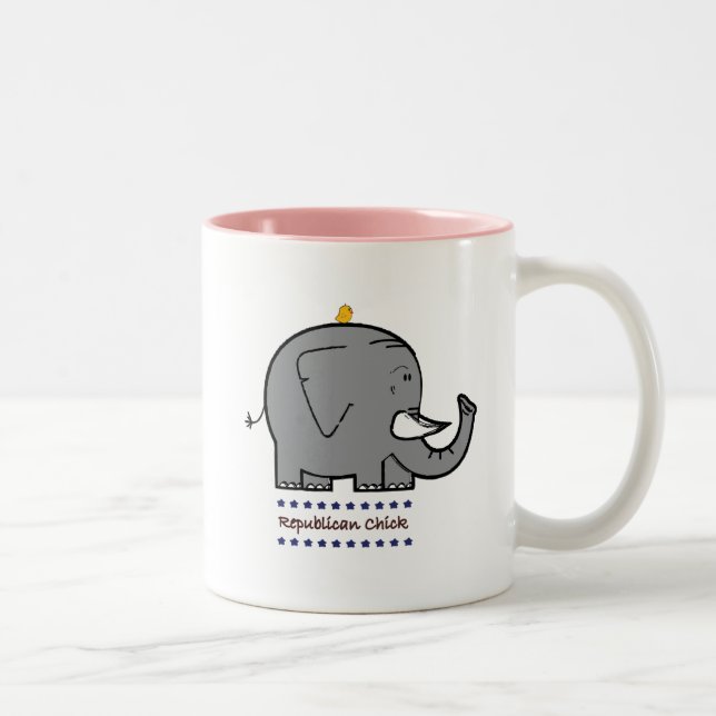 republikanisches Küken Zweifarbige Tasse (Rechts)