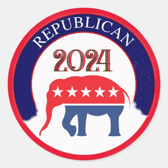 Republikanisches Party 2024 Klassischer Rundaufkle Runder Aufkleber (Vorderseite)