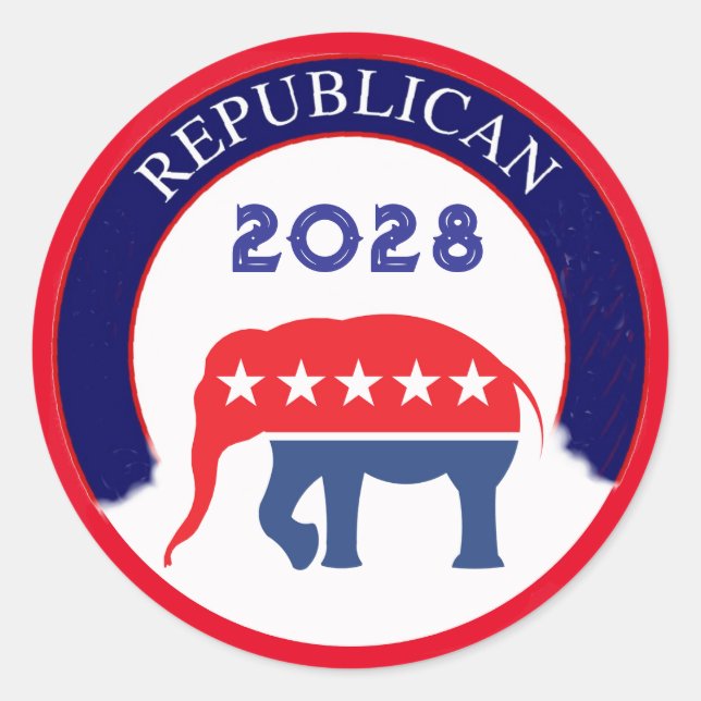 Republikanisches Party 2028 Runder Aufkleber (Vorderseite)