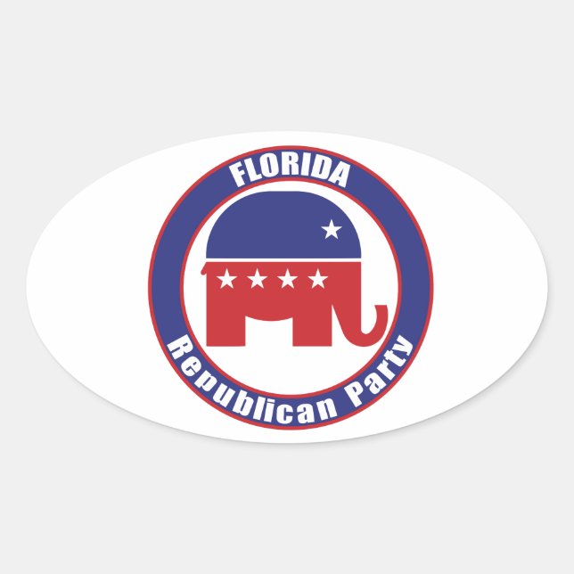 Republikanisches Party Florida Ovaler Aufkleber (Vorderseite)
