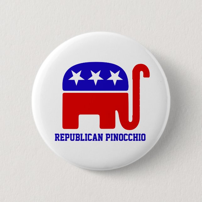 REPUBLIKANISCHES Party Liars PINOCCHIO Button (Vorderseite)
