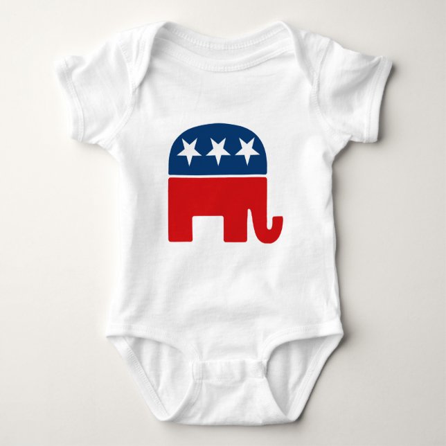 republikanisches Party-Logo - GOP Elefant Baby Strampler (Vorderseite)
