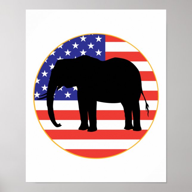 republikanisches Symbol Elefantendesign Poster (Vorne)