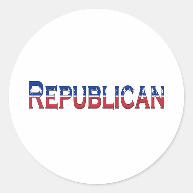 republikanisches US Flagge-Logo Runder Aufkleber (Vorderseite)