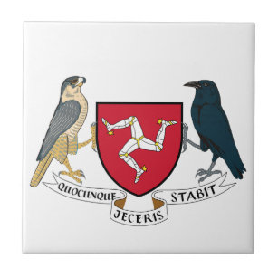 Republikanisches Wappen Isle of Mans - Manx Emblem Fliese