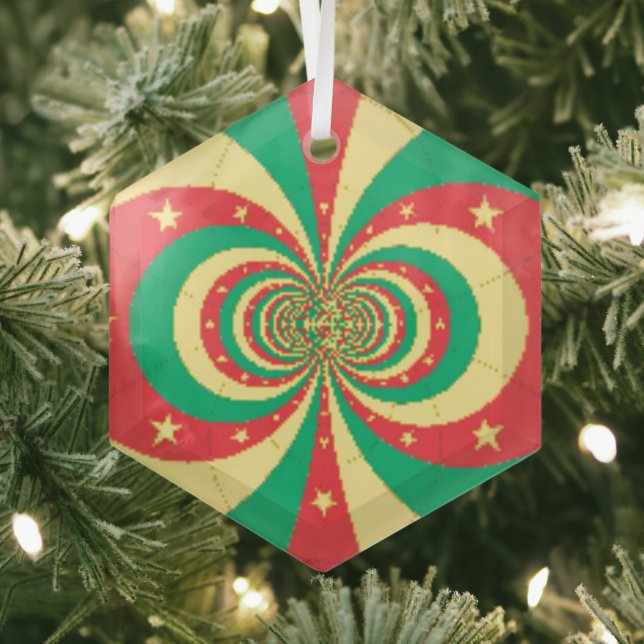 République du Cameroun five-pointed star Ornament Aus Glas (Insitu)