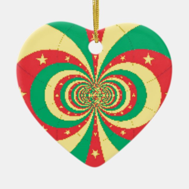 République du Cameroun mit fünf Spitzen-Sternen Keramik Ornament (Vorne)