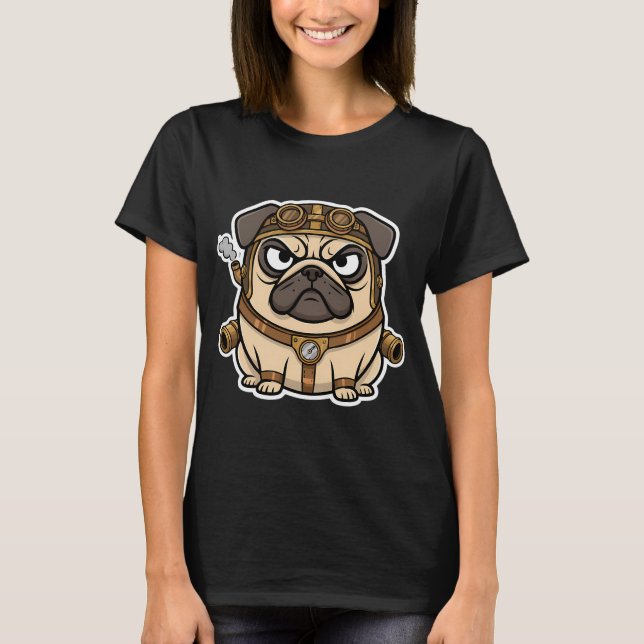 Repuglican - Cooler wütender Pug T-Shirt (Vorderseite)